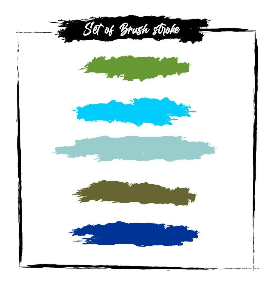 Colorful brush strokes set vector