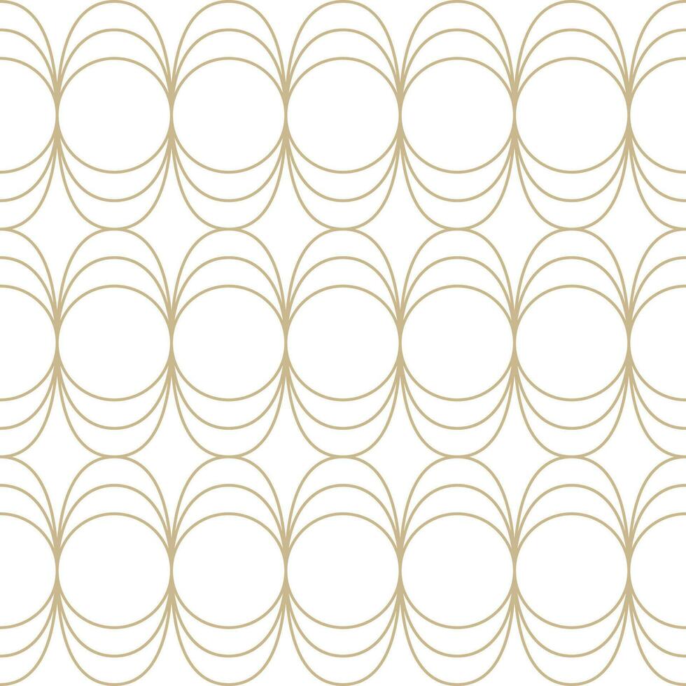 Modern vector seamless illustration. Linear gold pattern on a white background. Ornamental pattern for leaflets, printing, wallpaper, backgrounds