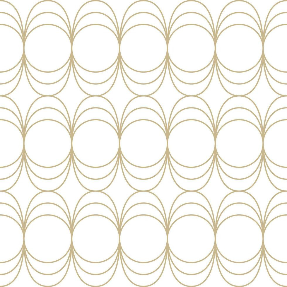 Modern vector seamless illustration. Linear gold pattern on a white background. Ornamental pattern for leaflets, printing, wallpaper, backgrounds