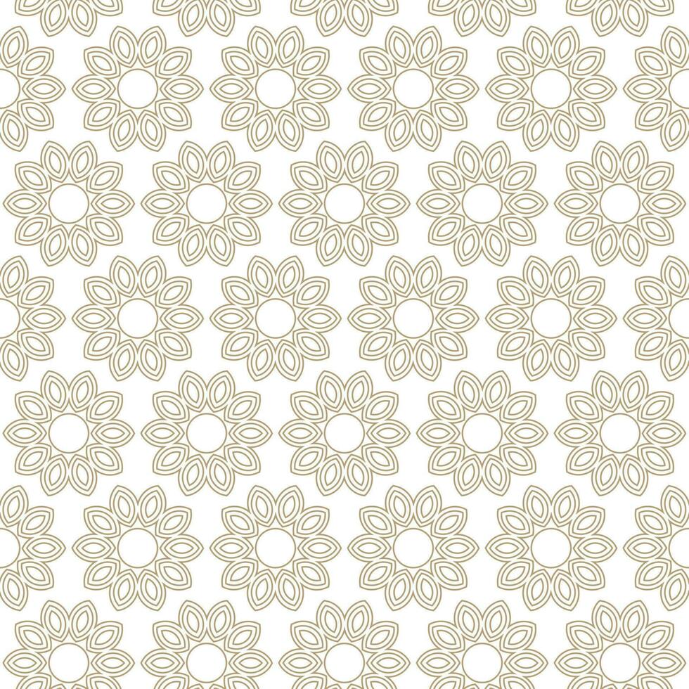Modern vector seamless illustration. Linear gold pattern on a white background. Ornamental pattern for leaflets, printing, wallpaper, backgrounds