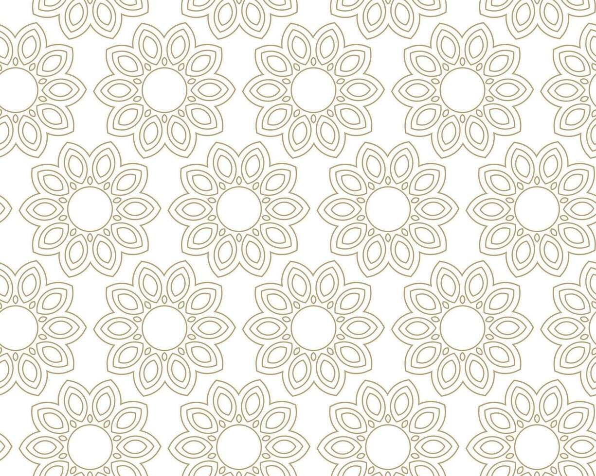 ilustración perfecta de vector moderno. patrón de oro lineal sobre un fondo blanco. patrón ornamental para folletos, impresión, papel tapiz, fondos