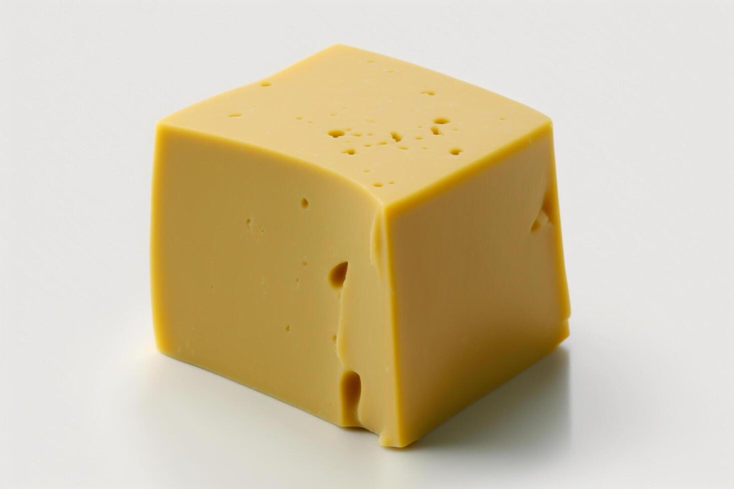 Delicious piece of cheddar cheese without packaging on white background. Emmental cheese wedge. Swiss, italian dairy fresh organic product. For cheese festival food or world cheese day by photo