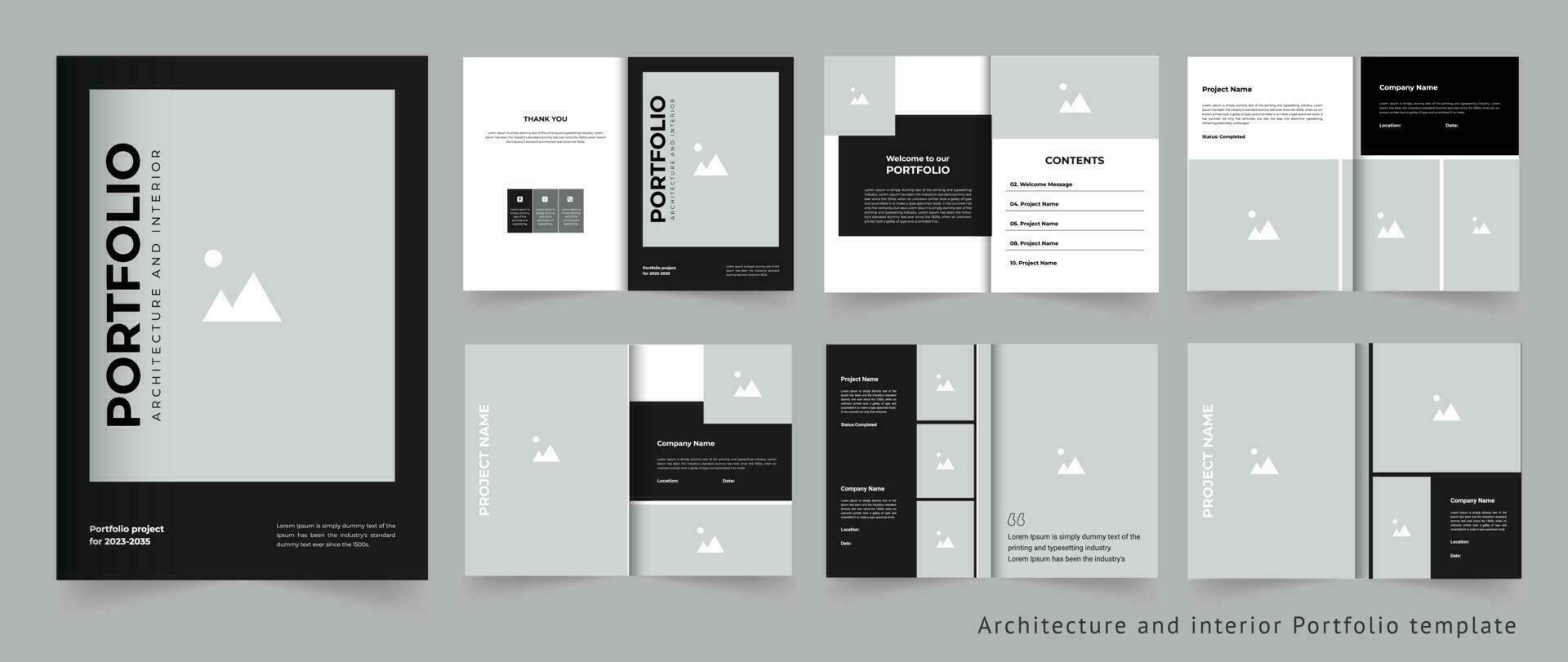 Architecture Portfolio template design and professional architect or interior portfolio vector