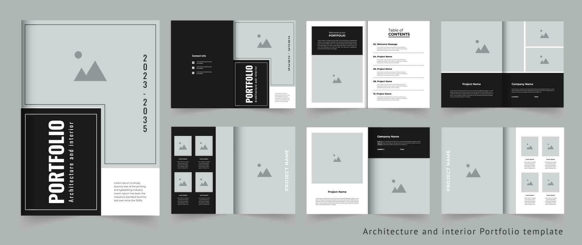 Architectural portfolio or real estate portfolio or interior portfolio template design vector