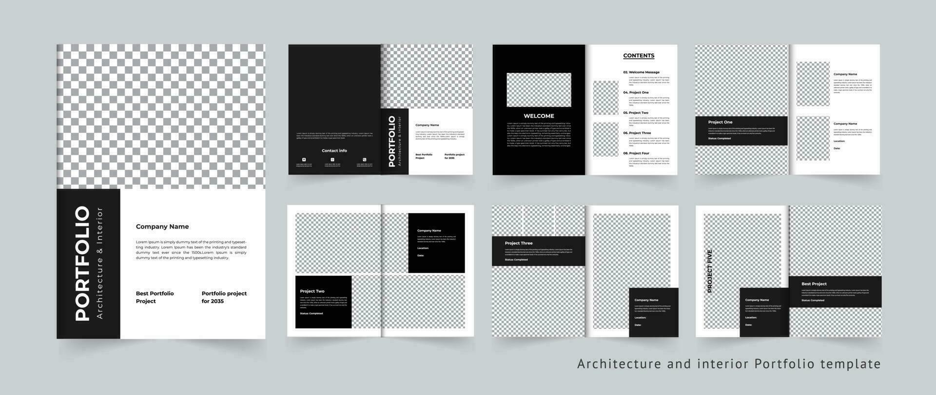 Architecture portfolio template design or interior portfolio vector