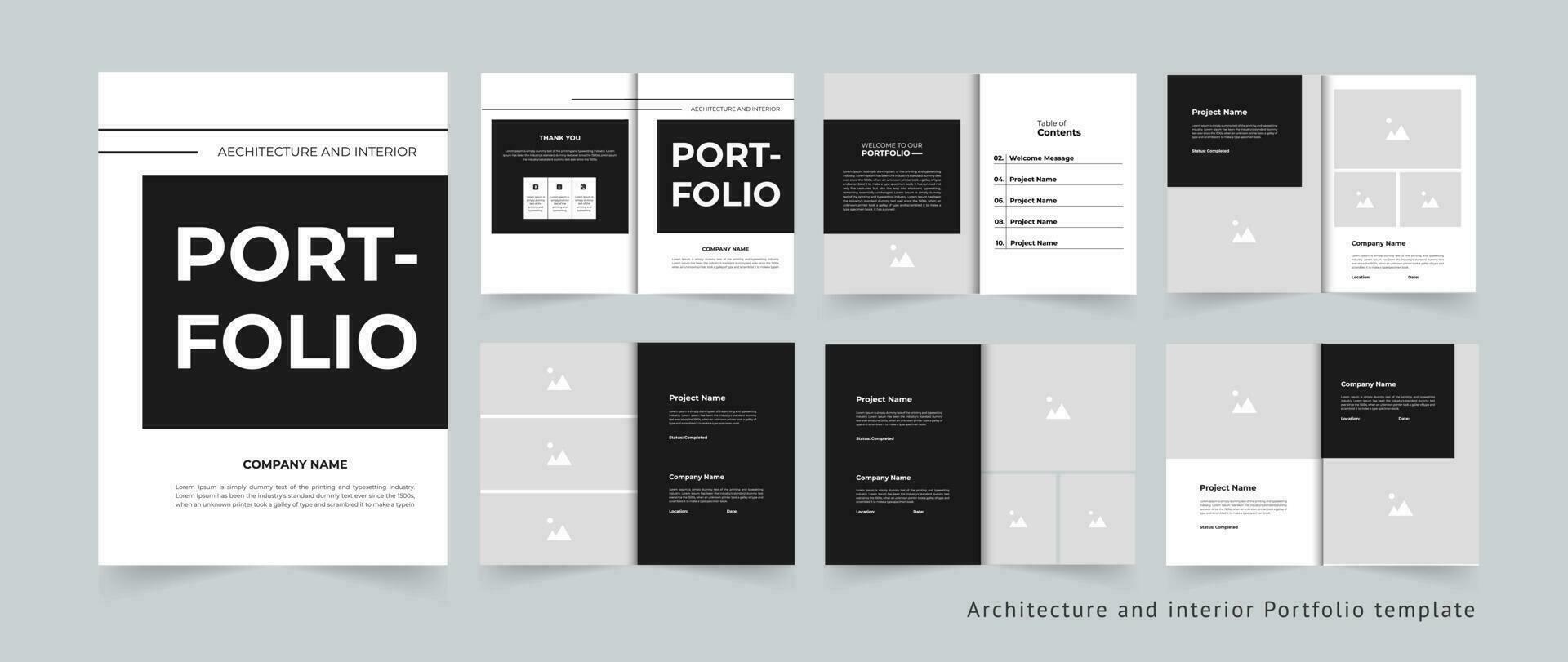 Portfolio template design Architectural portfolio or interior portfolio template design vector