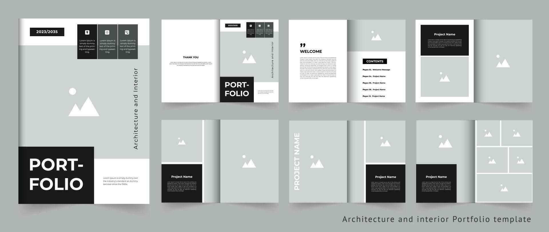 Portfolio template design Modern architecture and interior portfolio template vector