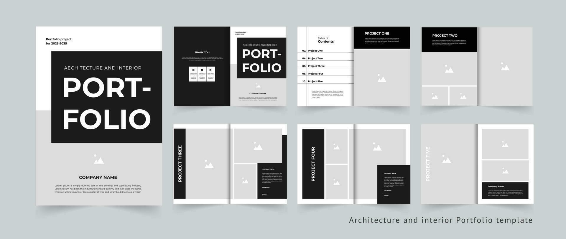 Portfolio design Architecture portfolio and interior portfolio template design vector