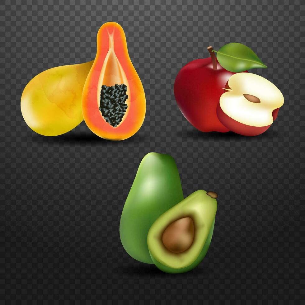 Diet fresh fruits element. vector