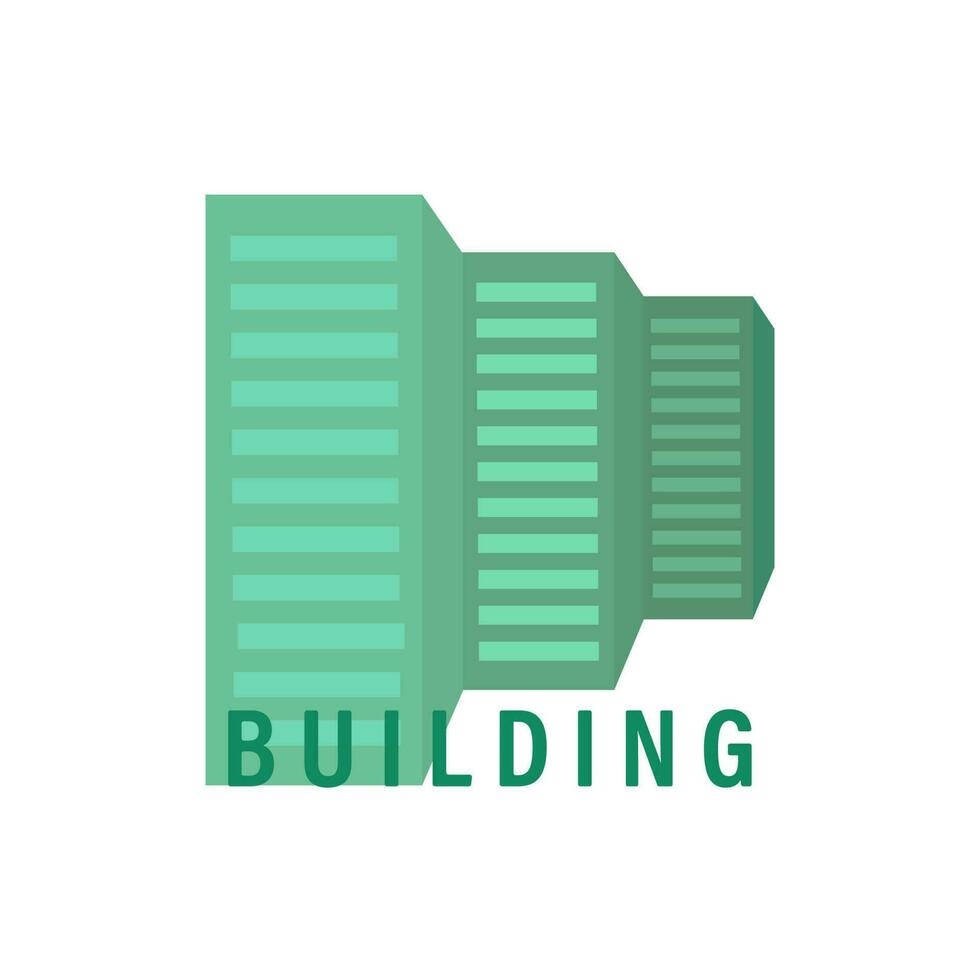 Logo, sign, building. Vector emblem. Illustration on isolated background.