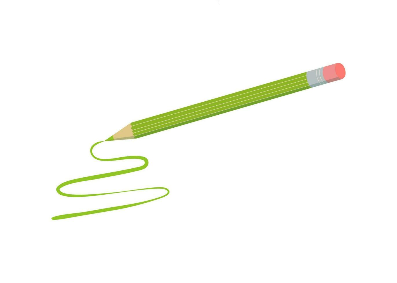 Pencil and line. Colored pencil. Icon, sign. Vector graphic.