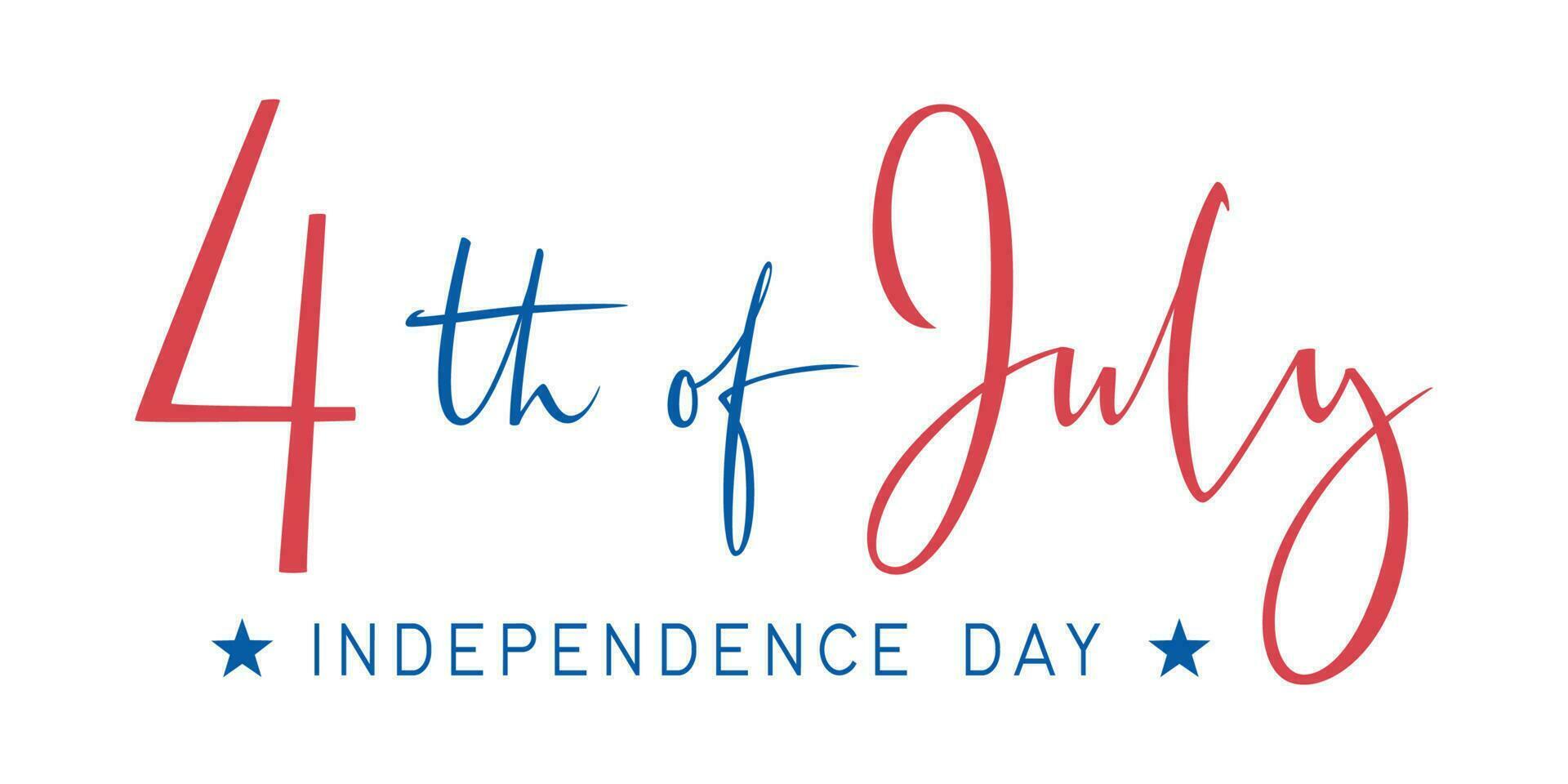 4th of July, United Stated Independence day. Template design for poster, banner, postcard, flyer, greeting card. American national day. Vector hand written lettering