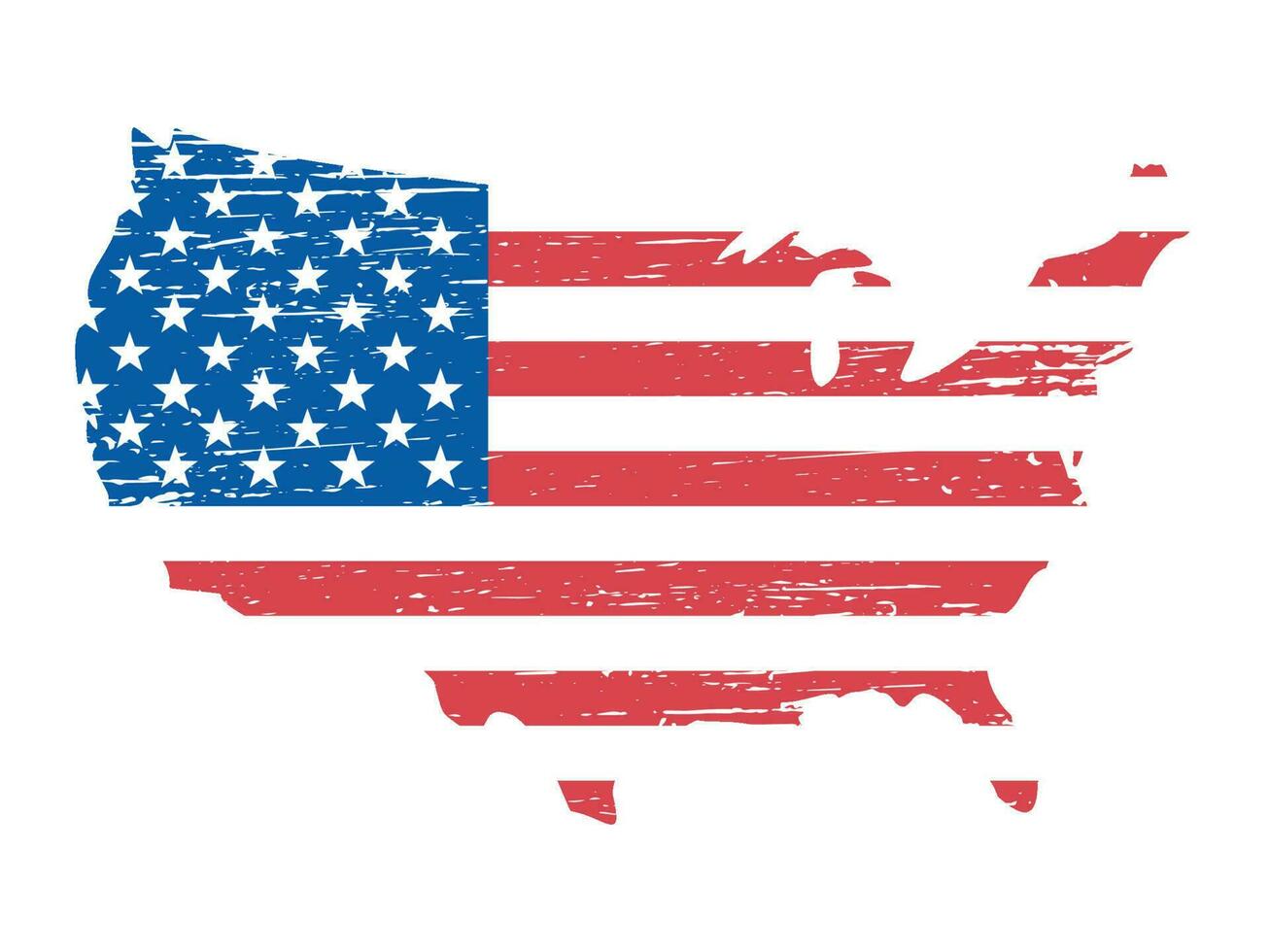 USA Textured  Flag in map shape vector