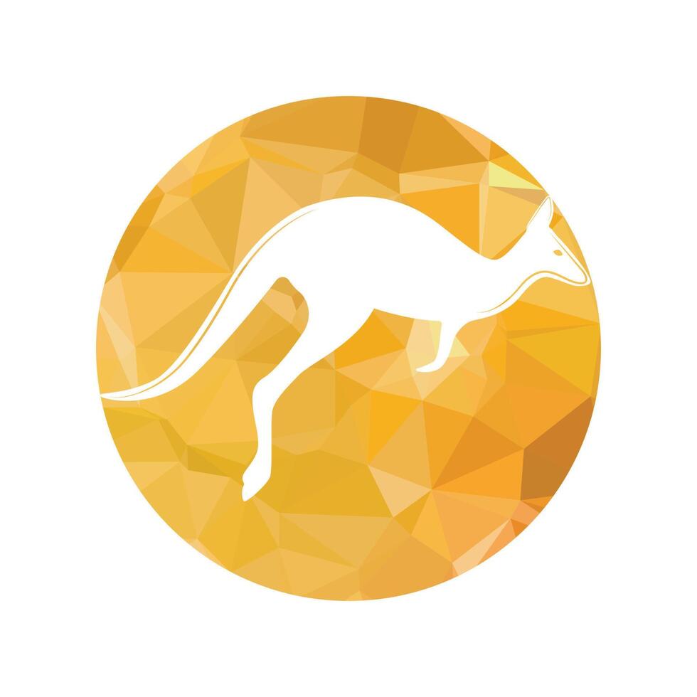 Kangaroo jumping logo template vector illustration inside a shape of circle .