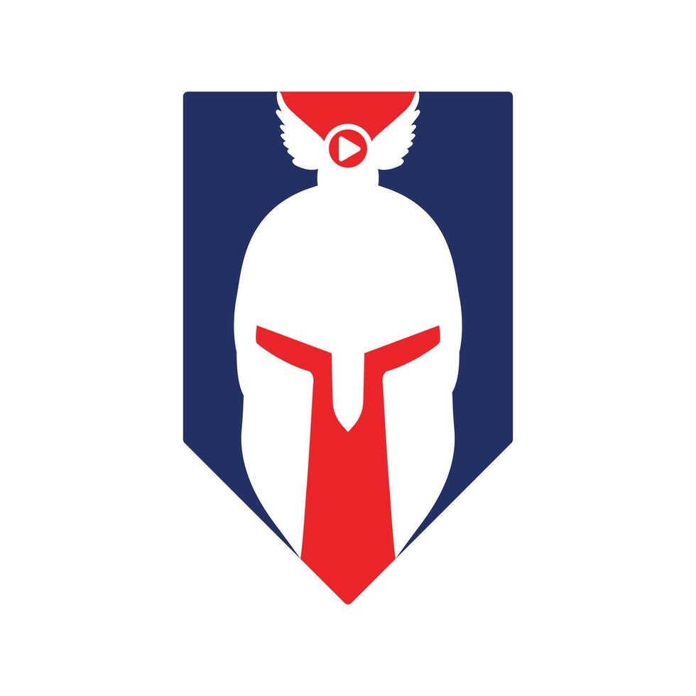 Greek warrior helmet, antiques roman helmet for head protection spartan helmet icon. descent shape and color flat design style. vector illustration