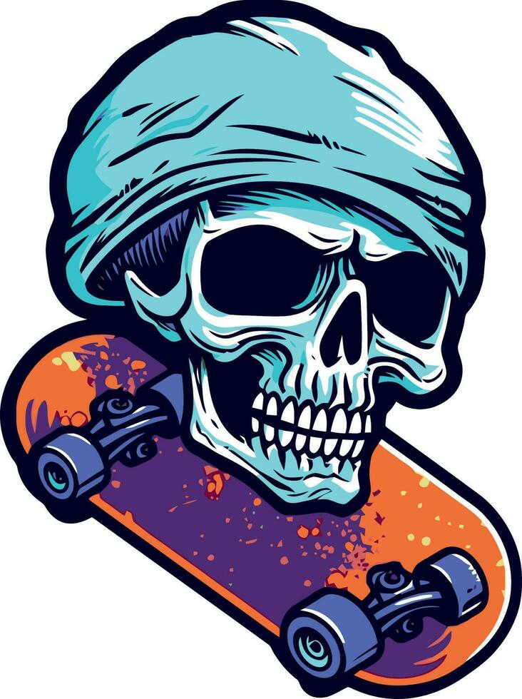 Skull And Skate vector