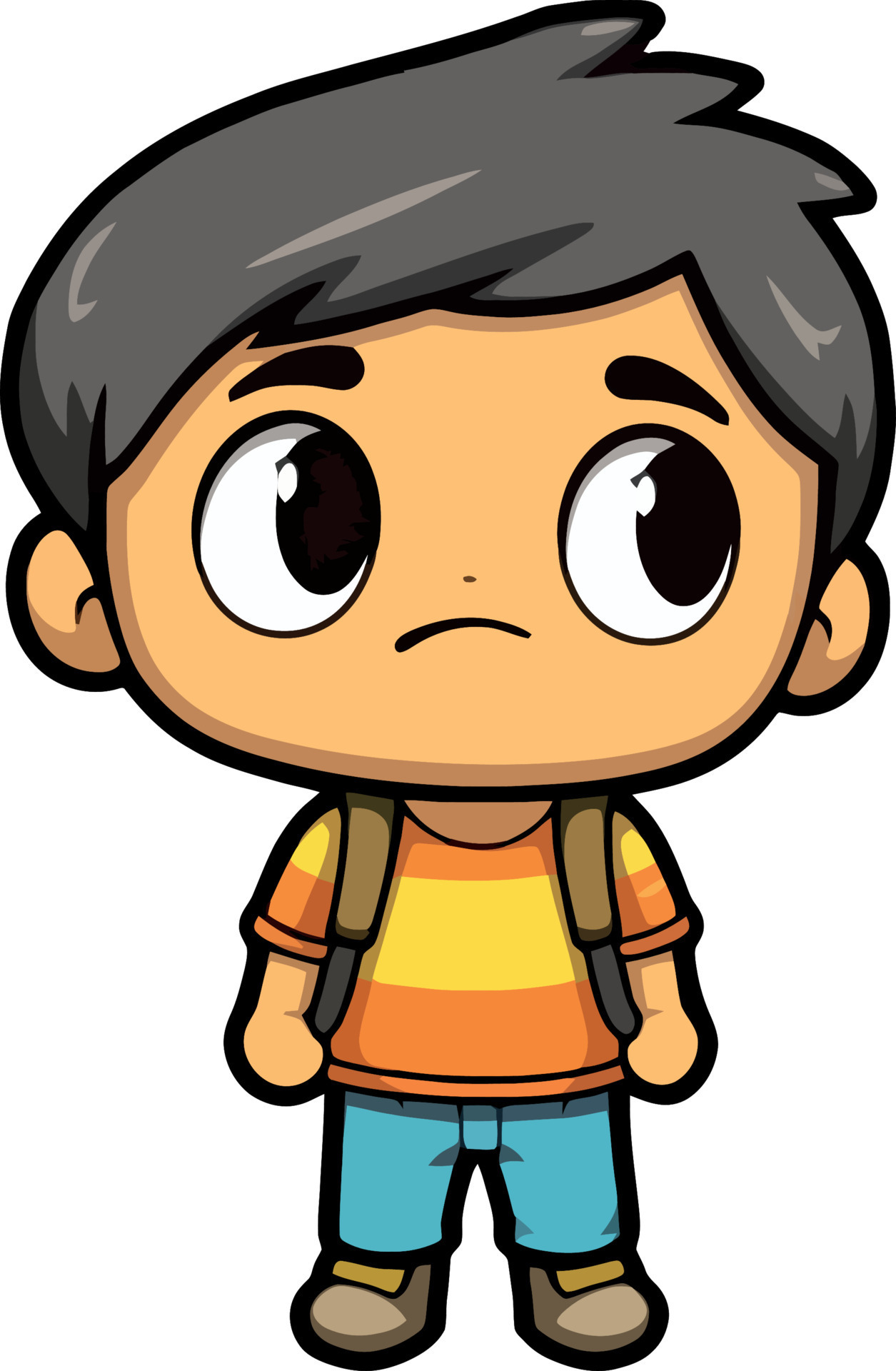 A cartoon boy with a backpack on his back 24050624 Vector Art at Vecteezy