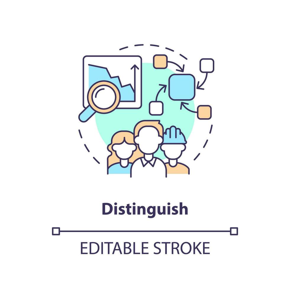 Distinguish concept icon. Implement SMED. Separating internal and external activities abstract idea thin line illustration. Isolated outline drawing. Editable stroke vector