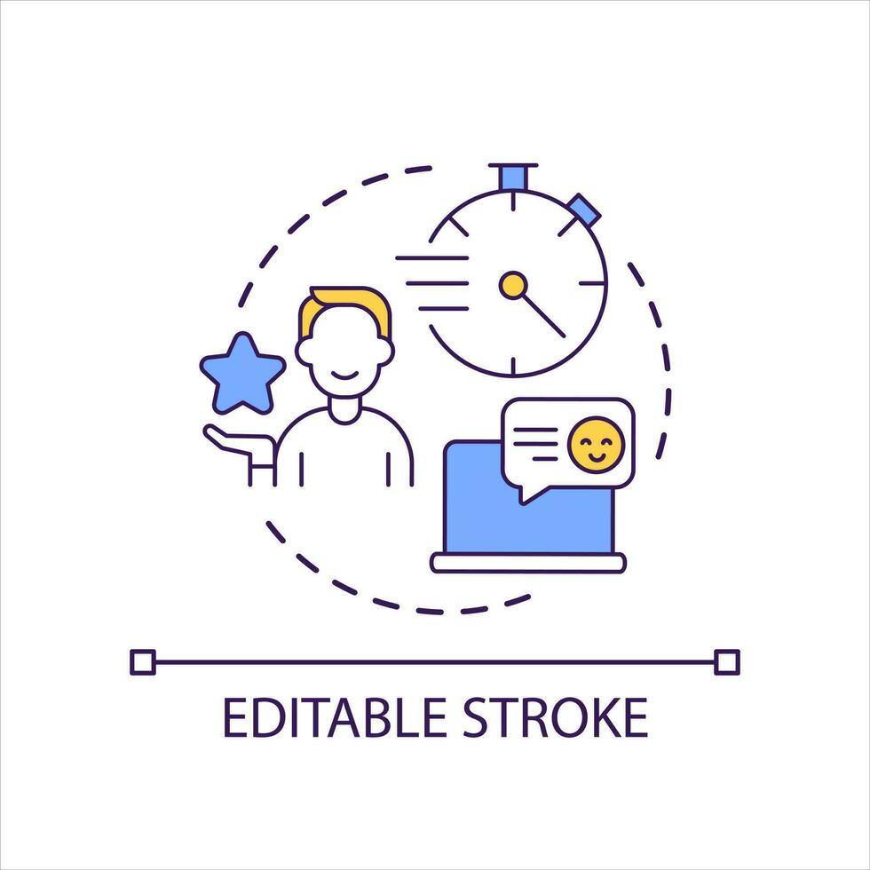 Quick reaction concept icon. Social media engagement. Audience expression. User activity abstract idea thin line illustration. Isolated outline drawing. Editable stroke vector