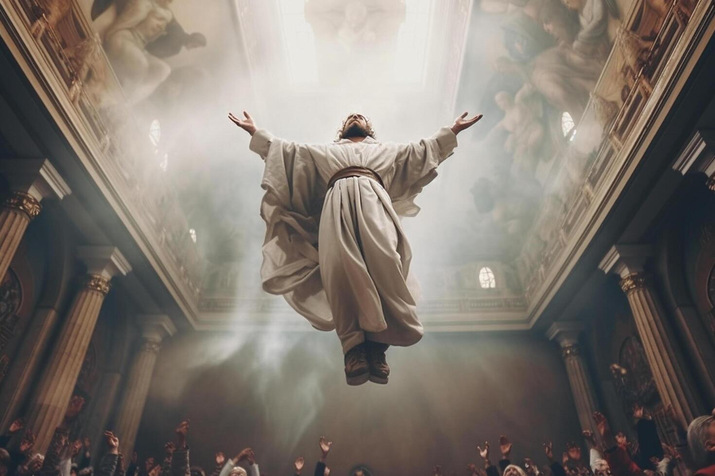 Ascension day of jesus christ or resurrection day of son of god. Good friday. Ascension day concept in church by photo