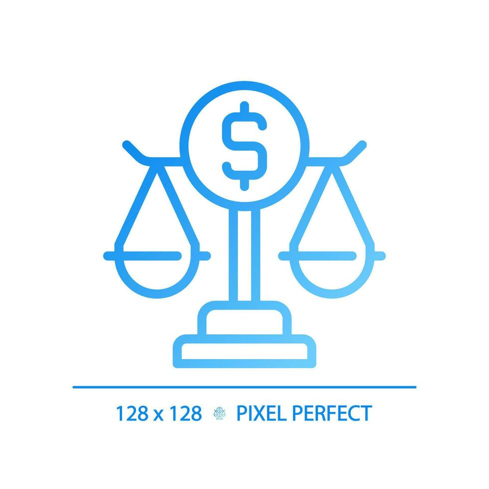 Banking law pixel perfect gradient linear vector icon. Governmental financial regulation system. State economic order. Thin line color symbol. Modern style pictogram. Vector isolated outline drawing