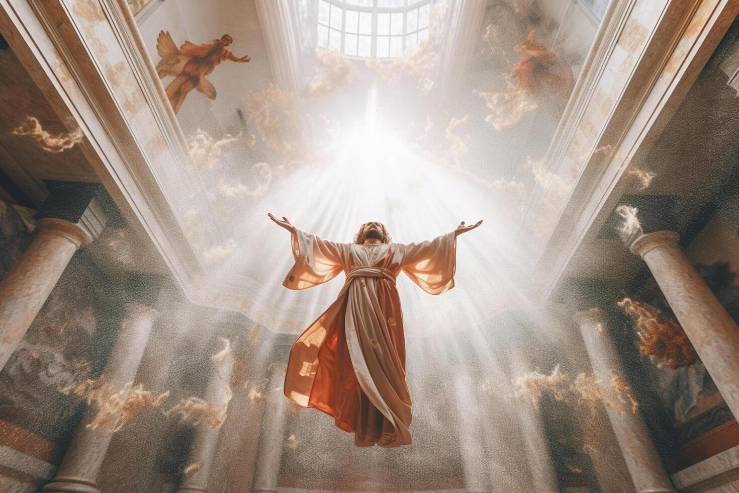 Ascension day of jesus christ or resurrection day of son of god. Good friday. Ascension day concept in church by photo