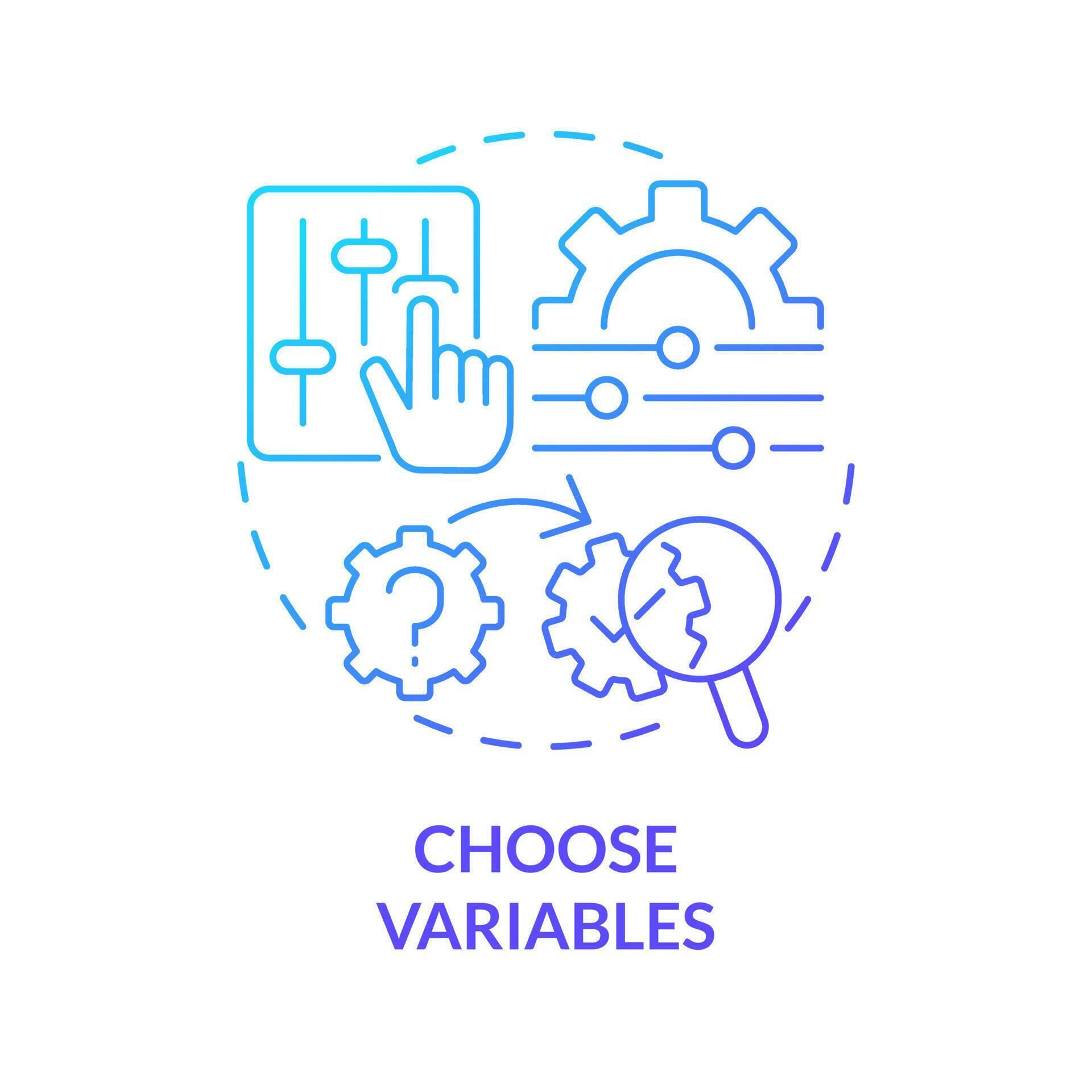 Choose variables blue gradient concept icon. Test business. How to ...