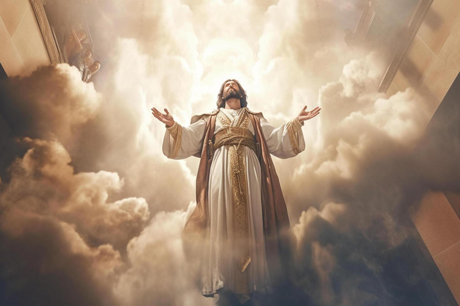 Ascension day of jesus christ or resurrection day of son of god. Good friday. Ascension day concept in church by photo