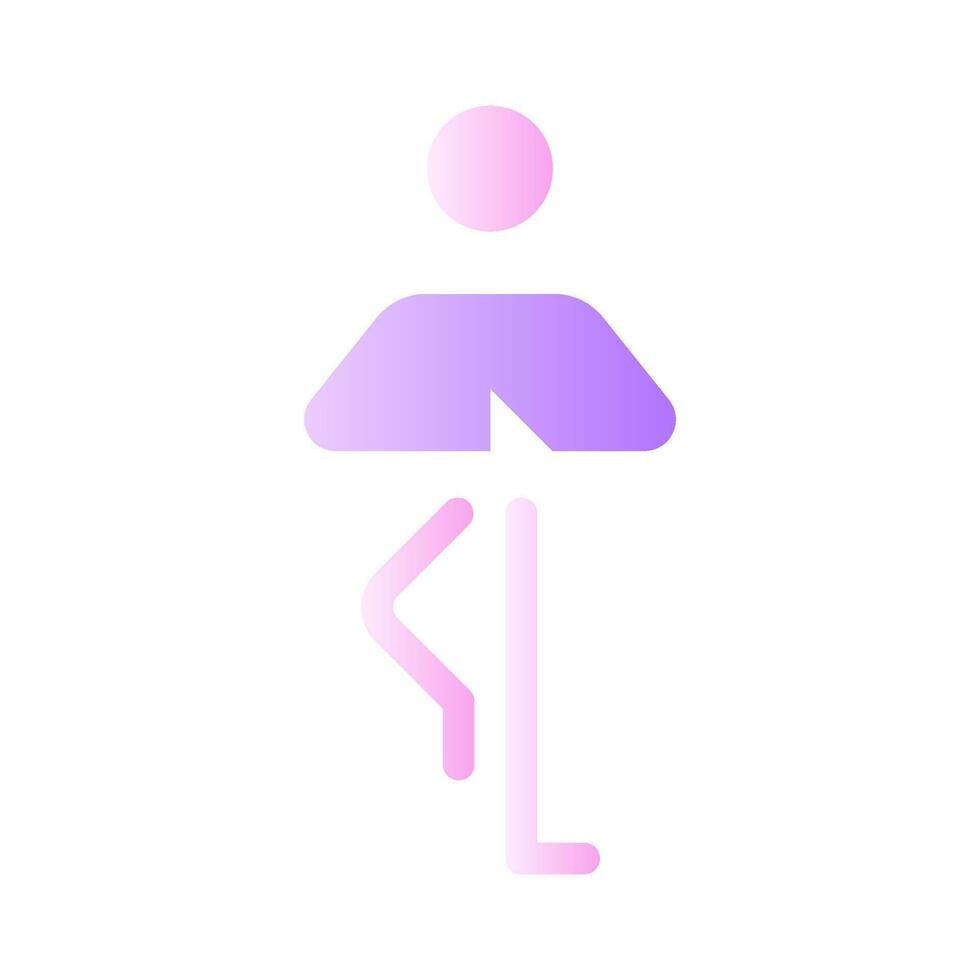 Tree pose flat gradient two-color ui icon. Yoga standing pose. Balancing asana. Healthy lifestyle. Simple filled pictogram. GUI, UX design for mobile application. Vector isolated RGB illustration