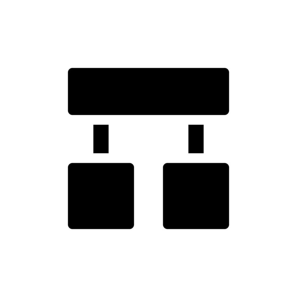 Block diagram black glyph ui icon. Making decision. Project management. User interface design. Silhouette symbol on white space. Solid pictogram for web, mobile. Isolated vector illustration