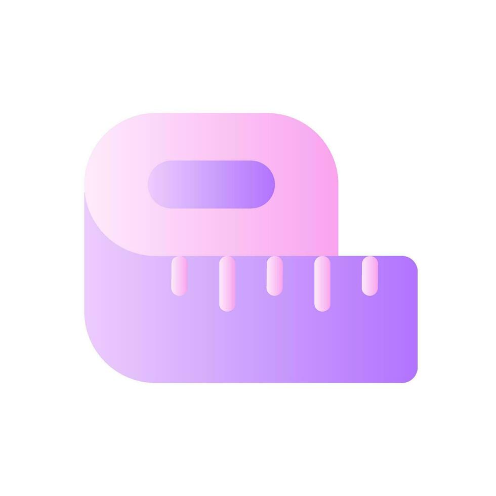 Tape line flat gradient two-color ui icon. Weight loss. Measuring waist. Tailoring instrument. Simple filled pictogram. GUI, UX design for mobile application. Vector isolated RGB illustration