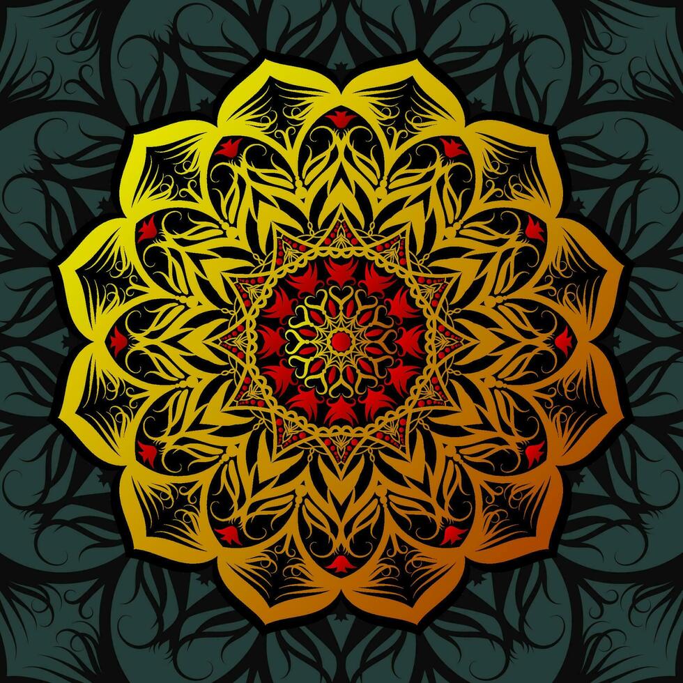 Mandala vector illustration element. Floral ornament background.
