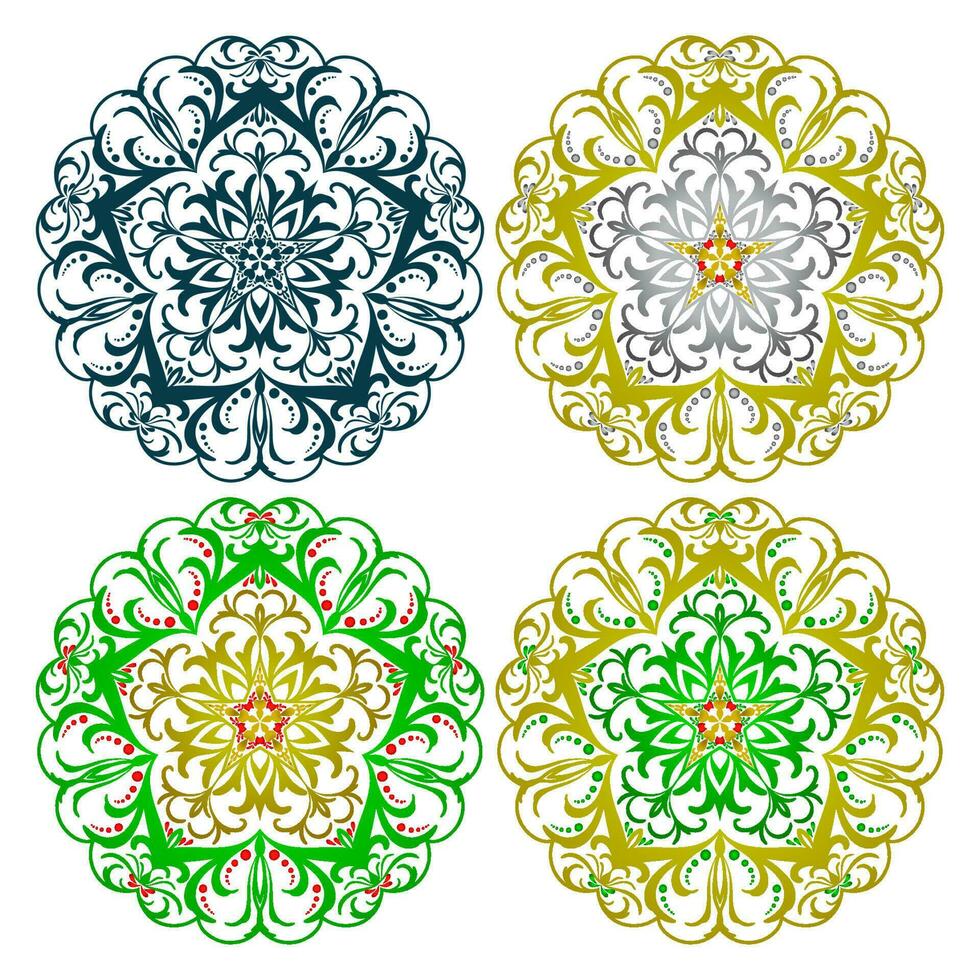 Mandala vector illustration element. Floral ornament background.