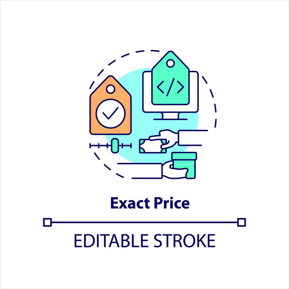 Exact price concept icon. Clear agreement data. Transparent partnership. Reliability abstract idea thin line illustration. Isolated outline drawing. Editable stroke vector