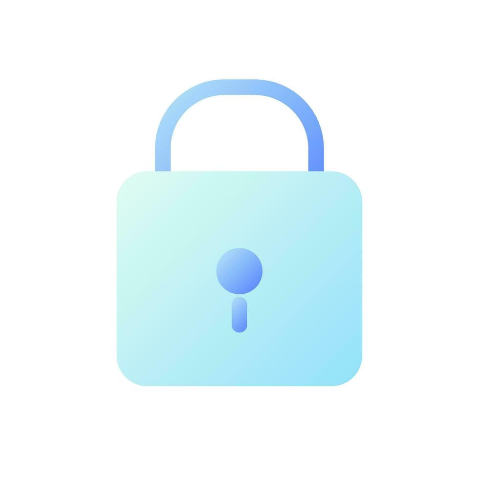 Padlock pixel perfect flat gradient two-color ui icon. Closed access to sensitive data. Cyber security. Simple filled pictogram. GUI, UX design for mobile application. Vector isolated RGB illustration