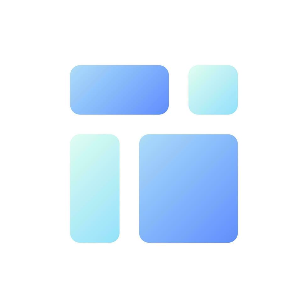 Content blocks pixel perfect flat gradient two-color ui icon. Webpage elements arrangement. Web design. Simple filled pictogram. GUI, UX design for mobile application. Vector isolated RGB illustration
