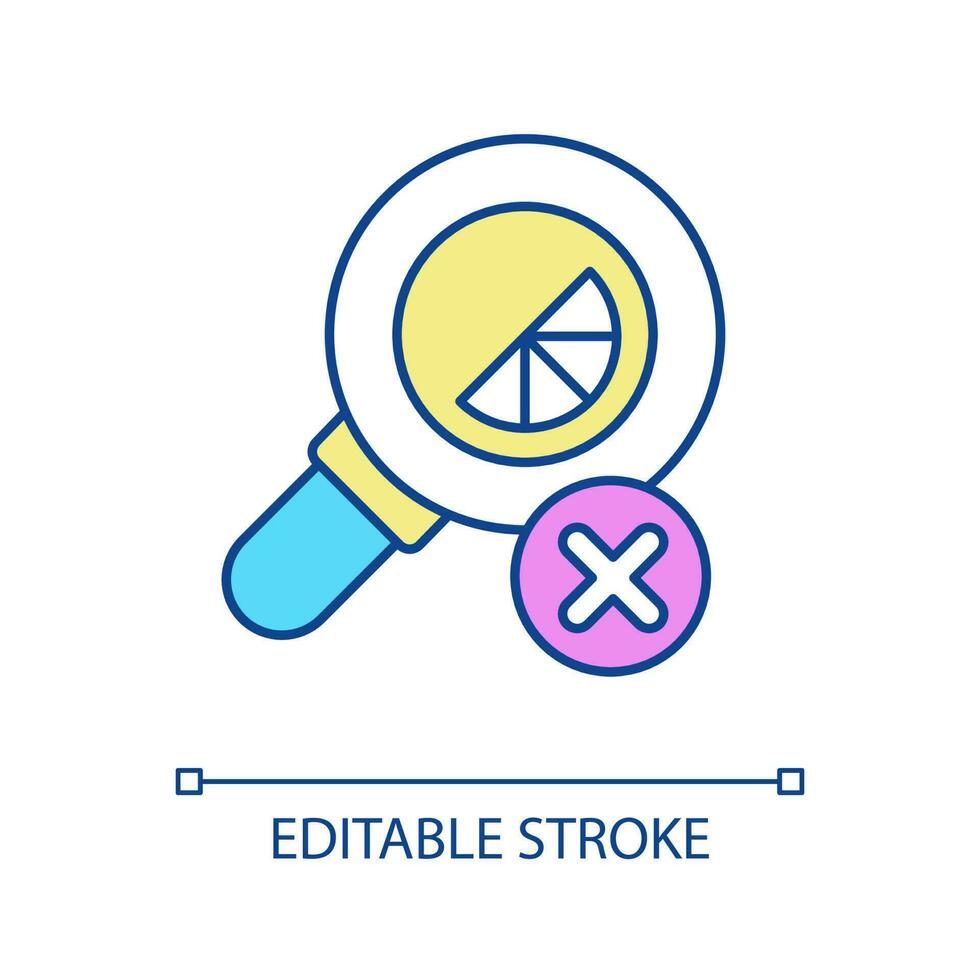 Lack of brand studying RGB color icon. Poor built promotion strategy. Business challenge. Isolated vector illustration. Simple filled line drawing. Editable stroke