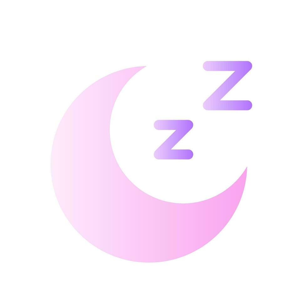 Sleep flat gradient two-color ui icon. Sleeping mode. Muted sound. Relaxation time. Bedtime. Simple filled pictogram. GUI, UX design for mobile application. Vector isolated RGB illustration
