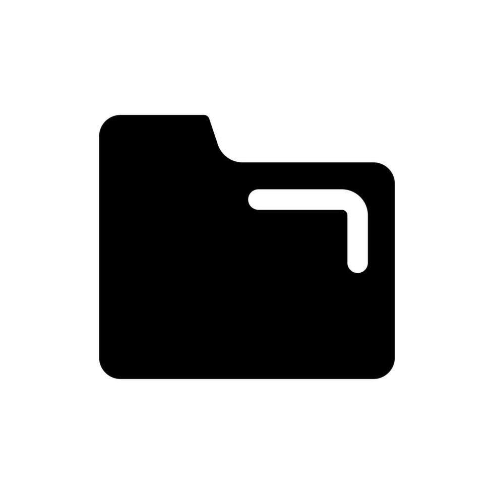 Folder black glyph ui icon. Online files storage. Digital information. User interface design. Silhouette symbol on white space. Solid pictogram for web, mobile. Isolated vector illustration