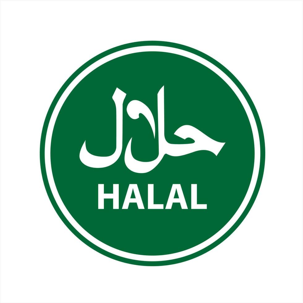Vector halal logo. halal badge, round stamp and vector logo. halal sign design