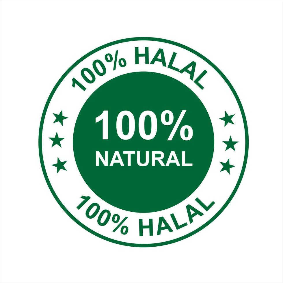 vector halal logo. halal insignia, redondo sello y vector logo. halal firmar diseño