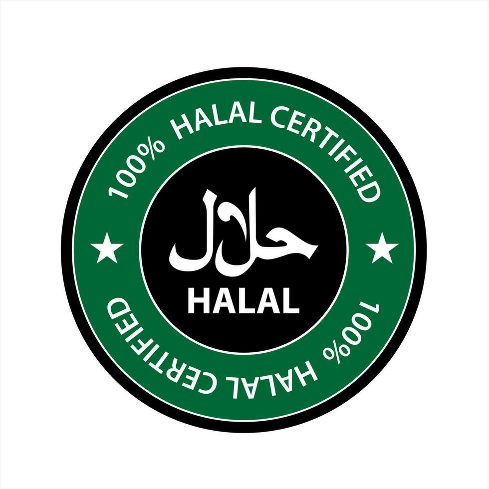 Vector halal logo. halal badge, round stamp and vector logo. halal sign design