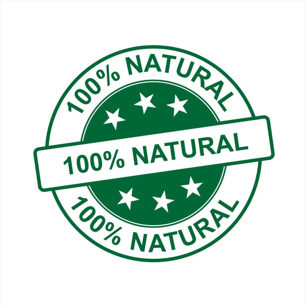 Vector 100 percent natural label sticker badge vector