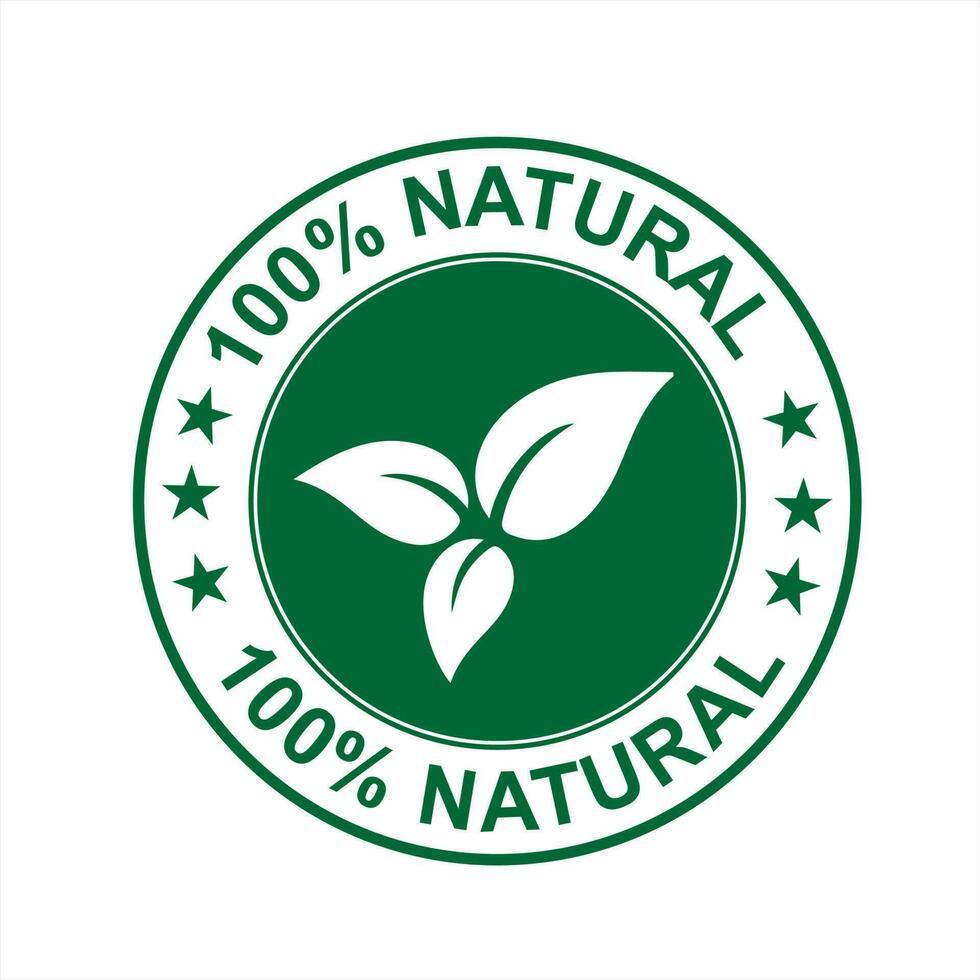 Vector 100 percent natural label sticker badge vector
