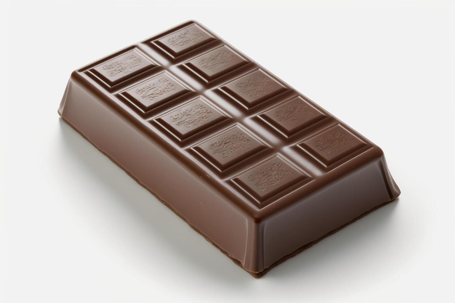 Image of close up of a delicious melting chocolate bar isolated on white background. For chocolate festival, food, sweet dessert, valentine's day or chocolate day by photo