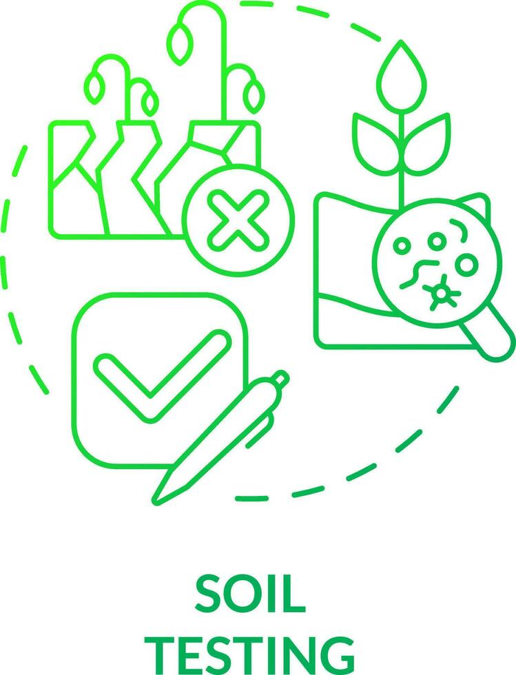 Soil testing green gradient concept icon. Soil fertility and condition. Increased crop yield abstract idea thin line illustration. Isolated outline drawing vector