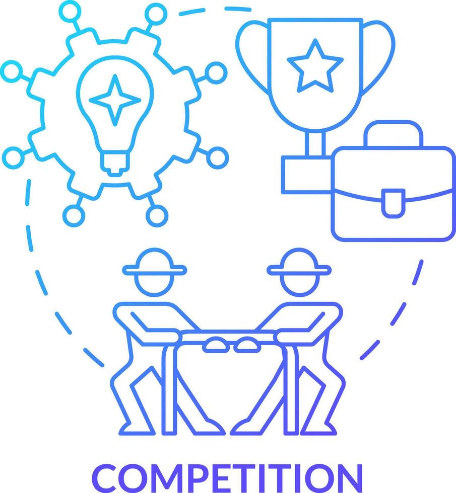 Competition blue gradient concept icon. Development motivation. Wider farming business environment abstract idea thin line illustration. Isolated outline drawing vector