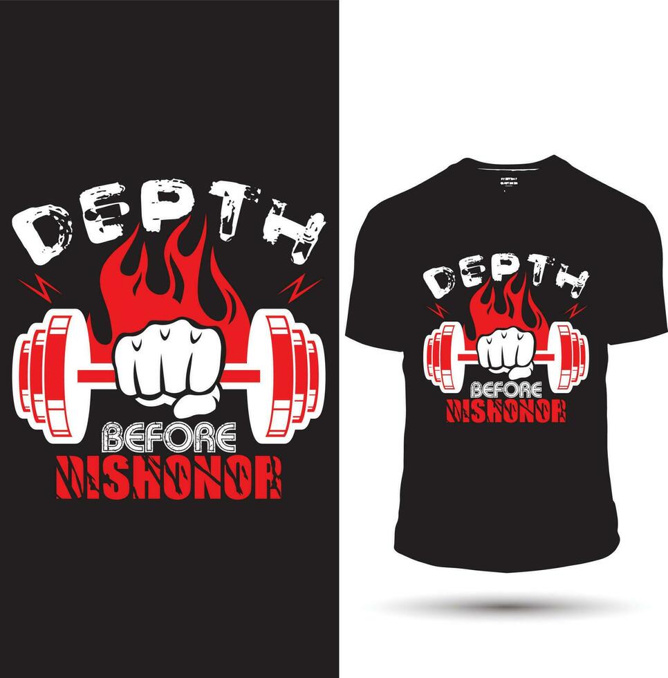 Gym Graphic and Typography T-Shirt Design vector