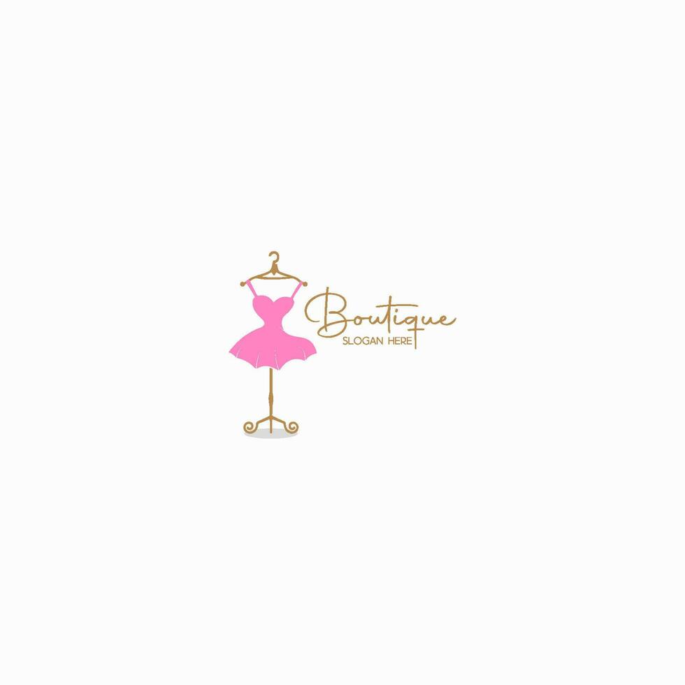 illustration of a minimalist logo design can be used for women's clothing products, symbols, signs, online shop logos, special clothing logos, boutique vector