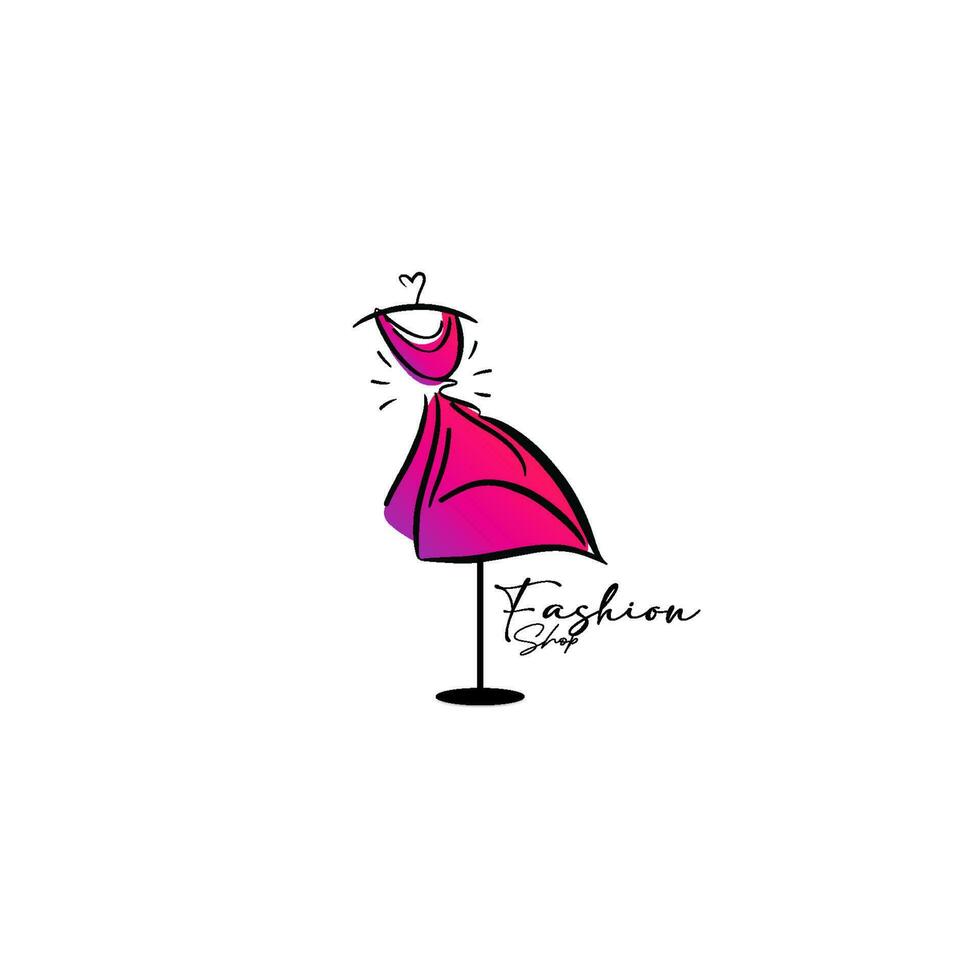 la ilustración de un diseño de logotipo minimalista se puede utilizar para productos de ropa de mujer, símbolos, carteles, logotipos de tiendas en línea, logotipos de ropa especial, boutique vector